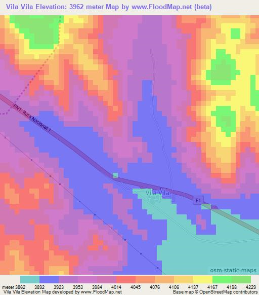 Vila Vila,Bolivia Elevation Map