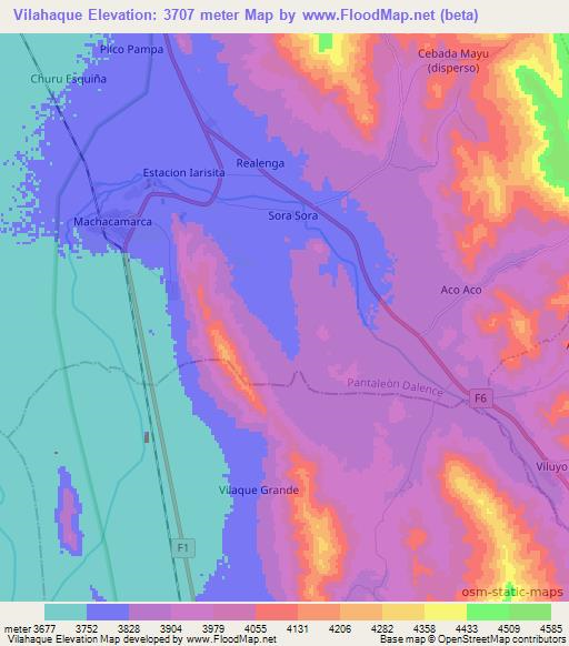 Vilahaque,Bolivia Elevation Map