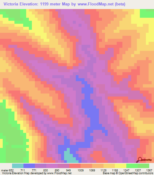 Victoria,Bolivia Elevation Map