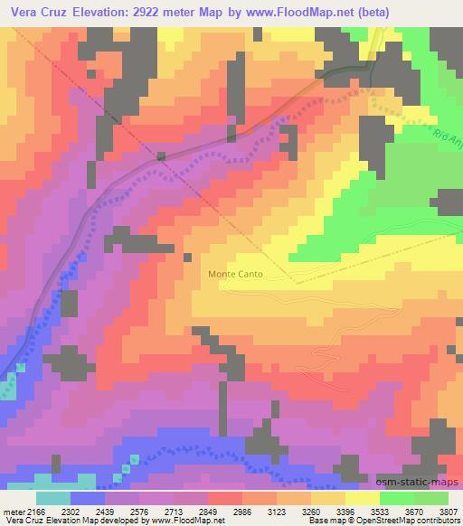 Vera Cruz,Bolivia Elevation Map