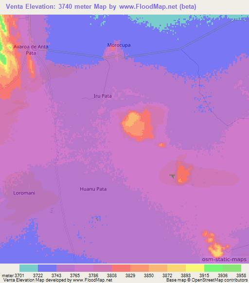 Venta,Bolivia Elevation Map