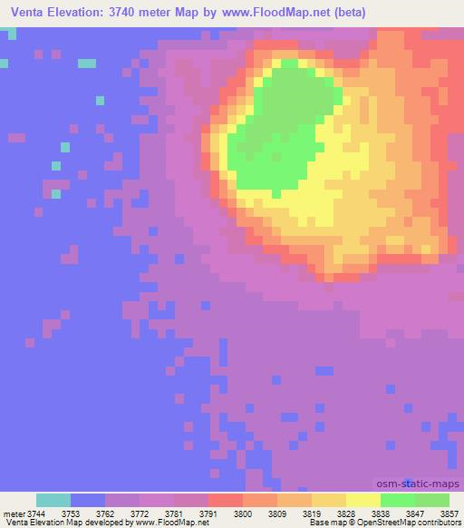 Venta,Bolivia Elevation Map