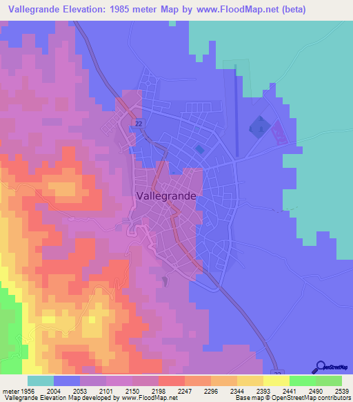 Vallegrande,Bolivia Elevation Map