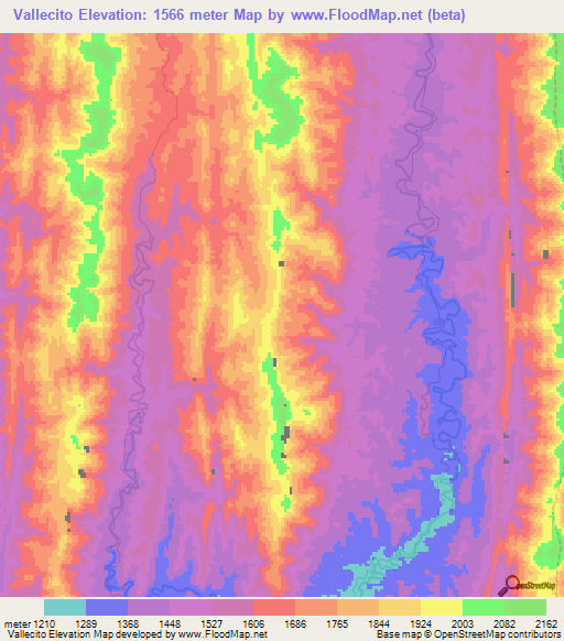 Vallecito,Bolivia Elevation Map