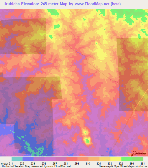 Urubicha,Bolivia Elevation Map