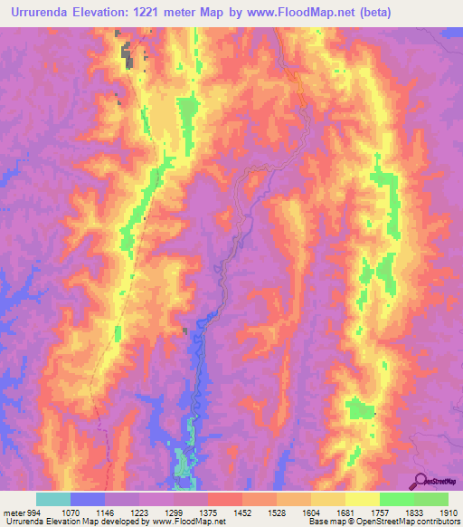 Urrurenda,Bolivia Elevation Map
