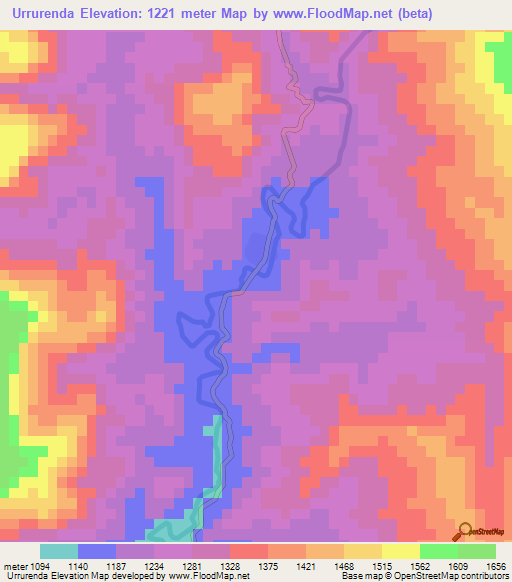 Urrurenda,Bolivia Elevation Map