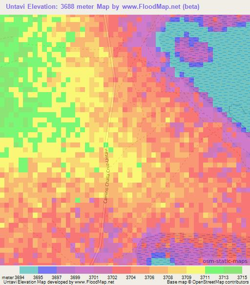 Untavi,Bolivia Elevation Map