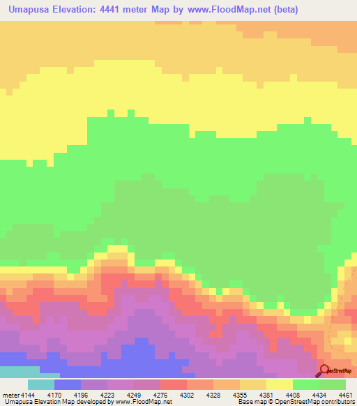 Umapusa,Bolivia Elevation Map