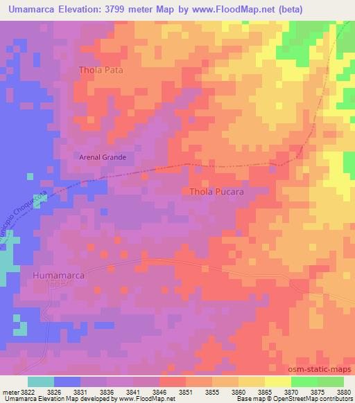 Umamarca,Bolivia Elevation Map
