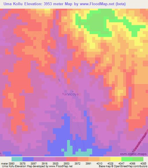 Uma Kollu,Bolivia Elevation Map