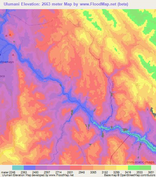 Ulumani,Bolivia Elevation Map