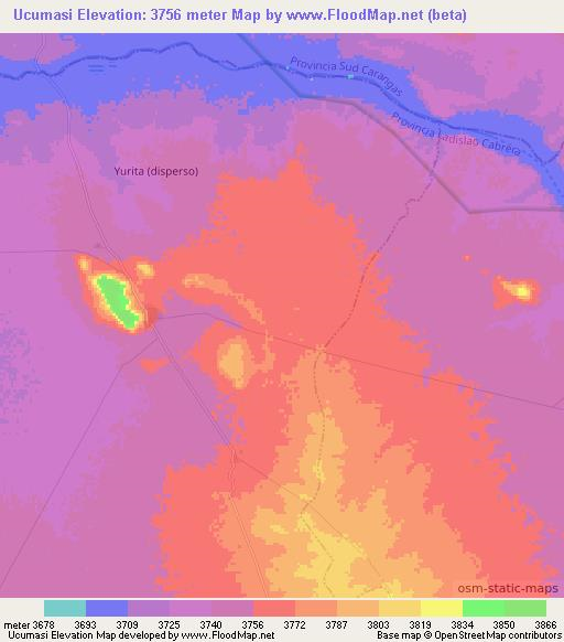 Ucumasi,Bolivia Elevation Map