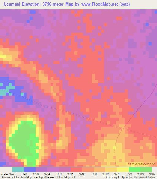 Ucumasi,Bolivia Elevation Map
