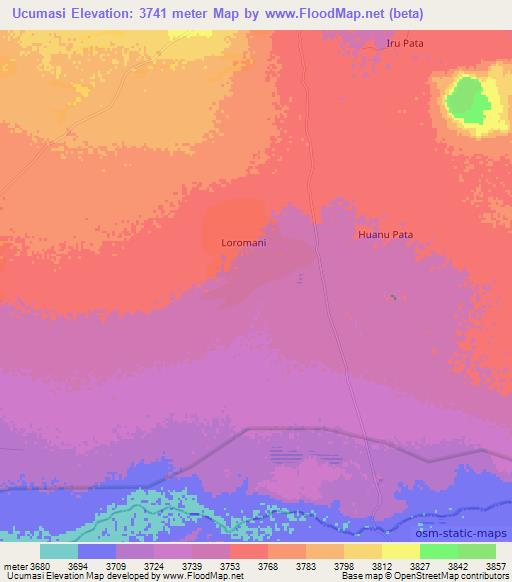 Ucumasi,Bolivia Elevation Map