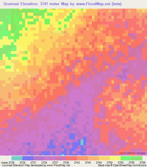 Ucumasi,Bolivia Elevation Map