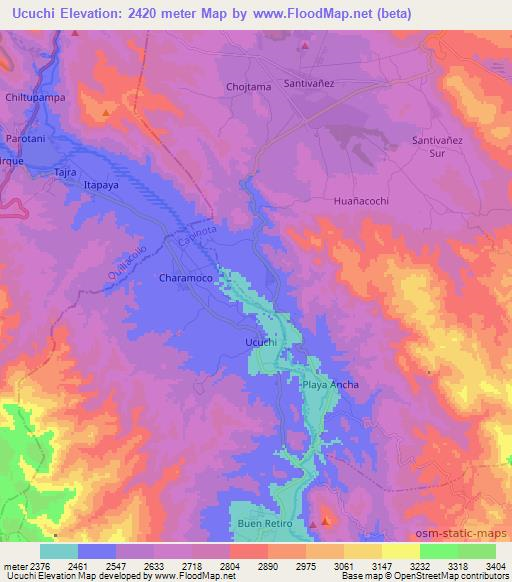 Ucuchi,Bolivia Elevation Map