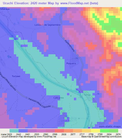 Ucuchi,Bolivia Elevation Map