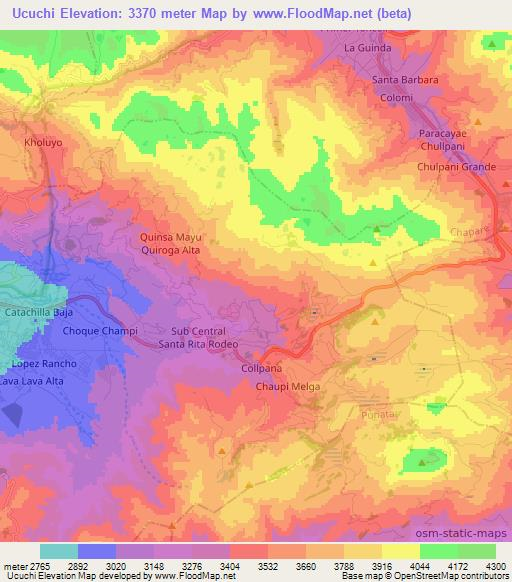 Ucuchi,Bolivia Elevation Map