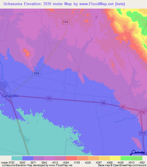 Uchasuma,Bolivia Elevation Map