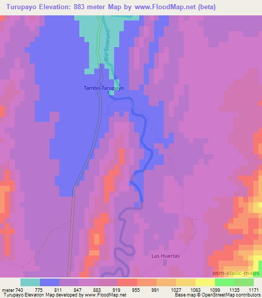 Turupayo,Bolivia Elevation Map