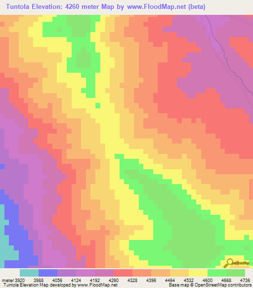 Tuntola,Bolivia Elevation Map