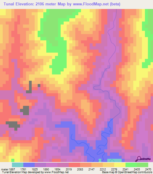 Tunal,Bolivia Elevation Map