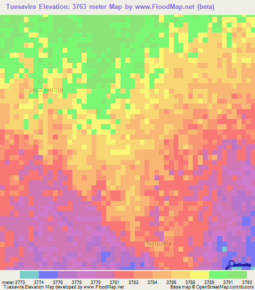 Tuesavira,Bolivia Elevation Map
