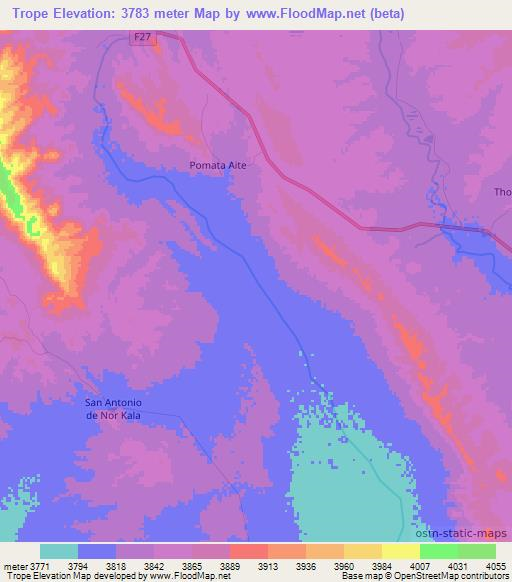 Trope,Bolivia Elevation Map