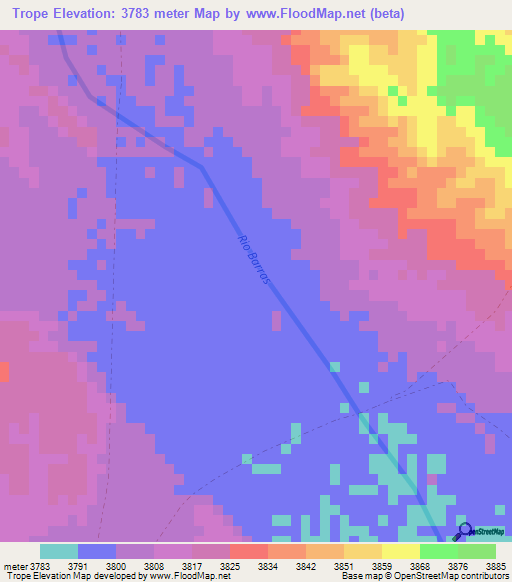 Trope,Bolivia Elevation Map