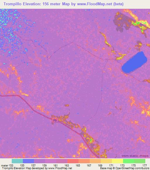 Trompillo,Bolivia Elevation Map