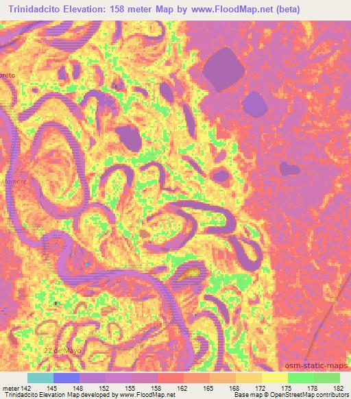 Trinidadcito,Bolivia Elevation Map
