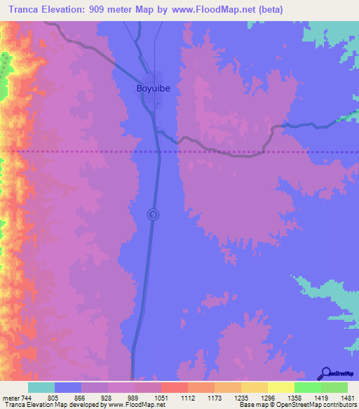 Tranca,Bolivia Elevation Map