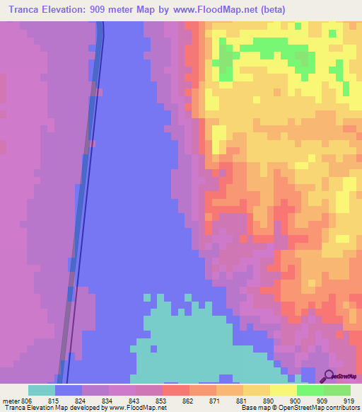 Tranca,Bolivia Elevation Map