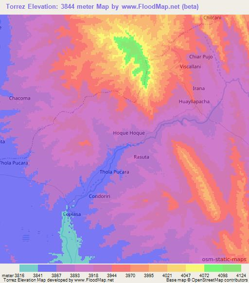 Torrez,Bolivia Elevation Map