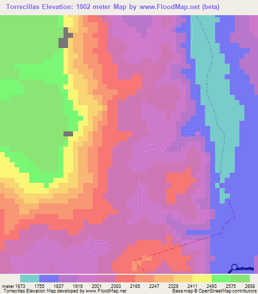 Torrecillas,Bolivia Elevation Map