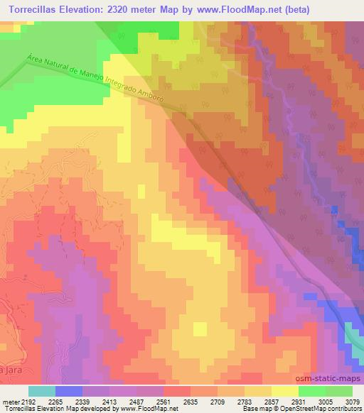 Torrecillas,Bolivia Elevation Map