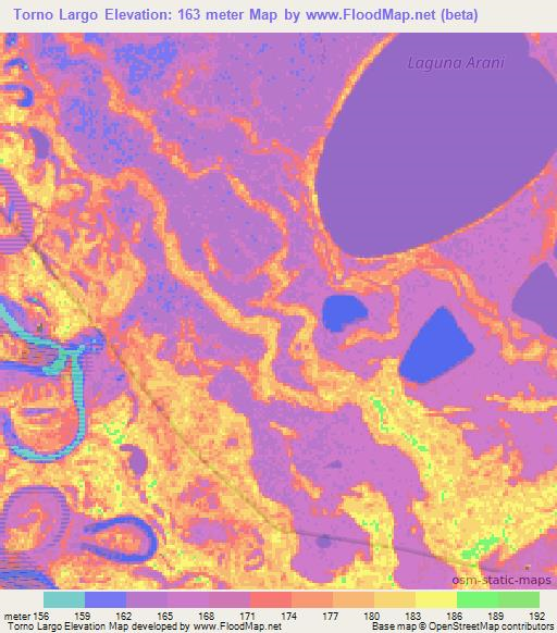 Torno Largo,Bolivia Elevation Map