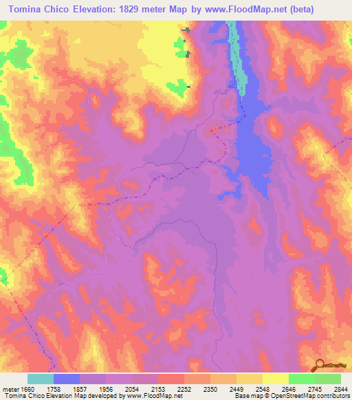 Tomina Chico,Bolivia Elevation Map