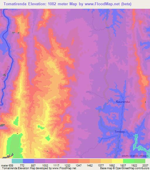 Tomatirenda,Bolivia Elevation Map