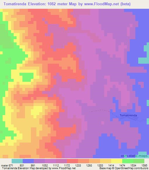 Tomatirenda,Bolivia Elevation Map