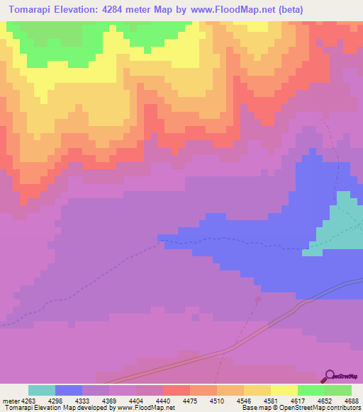 Tomarapi,Bolivia Elevation Map