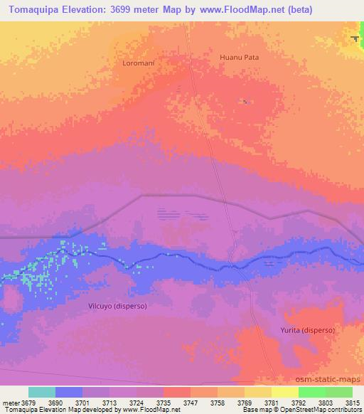 Tomaquipa,Bolivia Elevation Map