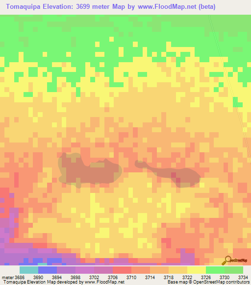 Tomaquipa,Bolivia Elevation Map