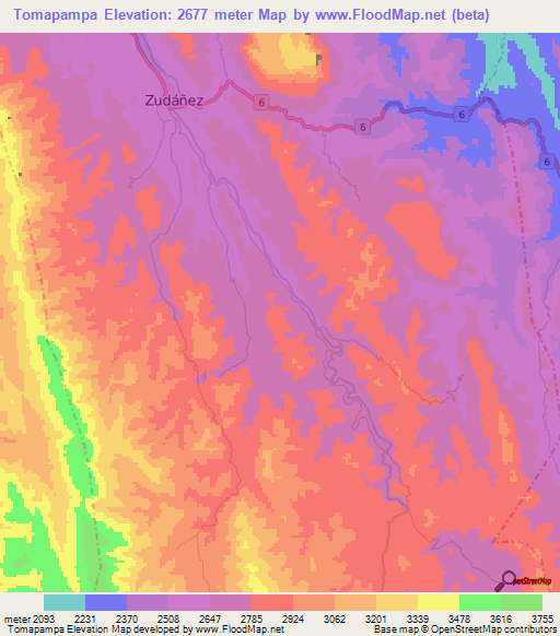 Tomapampa,Bolivia Elevation Map