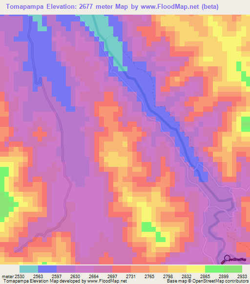 Tomapampa,Bolivia Elevation Map