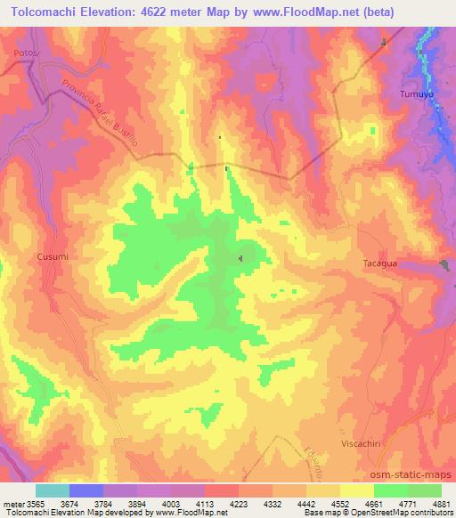 Tolcomachi,Bolivia Elevation Map