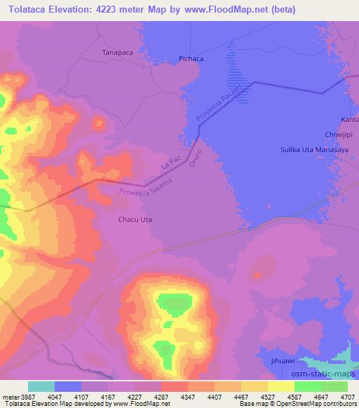 Tolataca,Bolivia Elevation Map