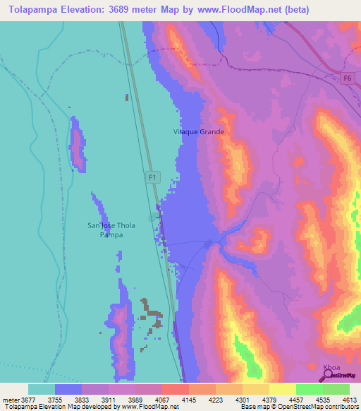Tolapampa,Bolivia Elevation Map