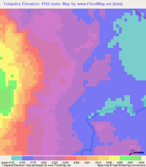 Tolapalca,Bolivia Elevation Map